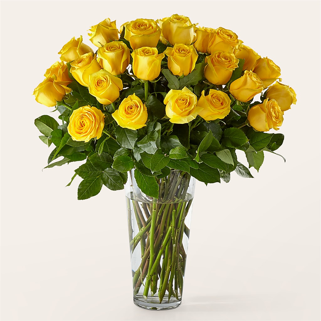 Long Stem Yellow Rose Bouquet – Accents By Jenny, Park Ridge IL