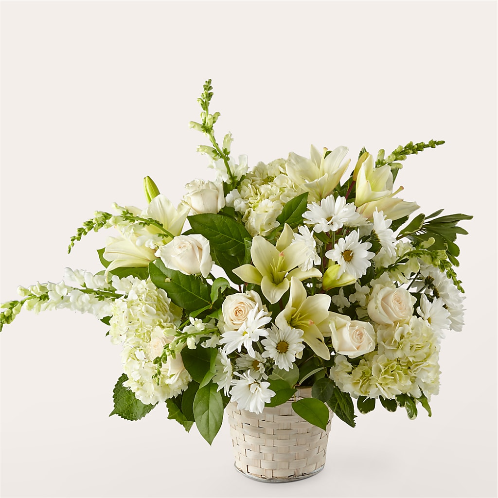 Ivory Elegance Floral Basket – Accents By Jenny, Park Ridge IL