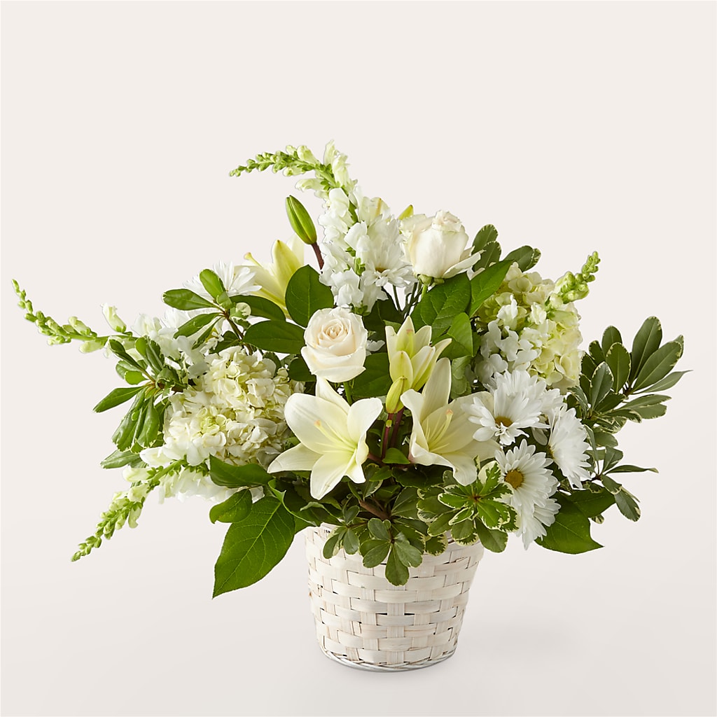 Ivory Elegance Floral Basket – Accents By Jenny, Park Ridge IL