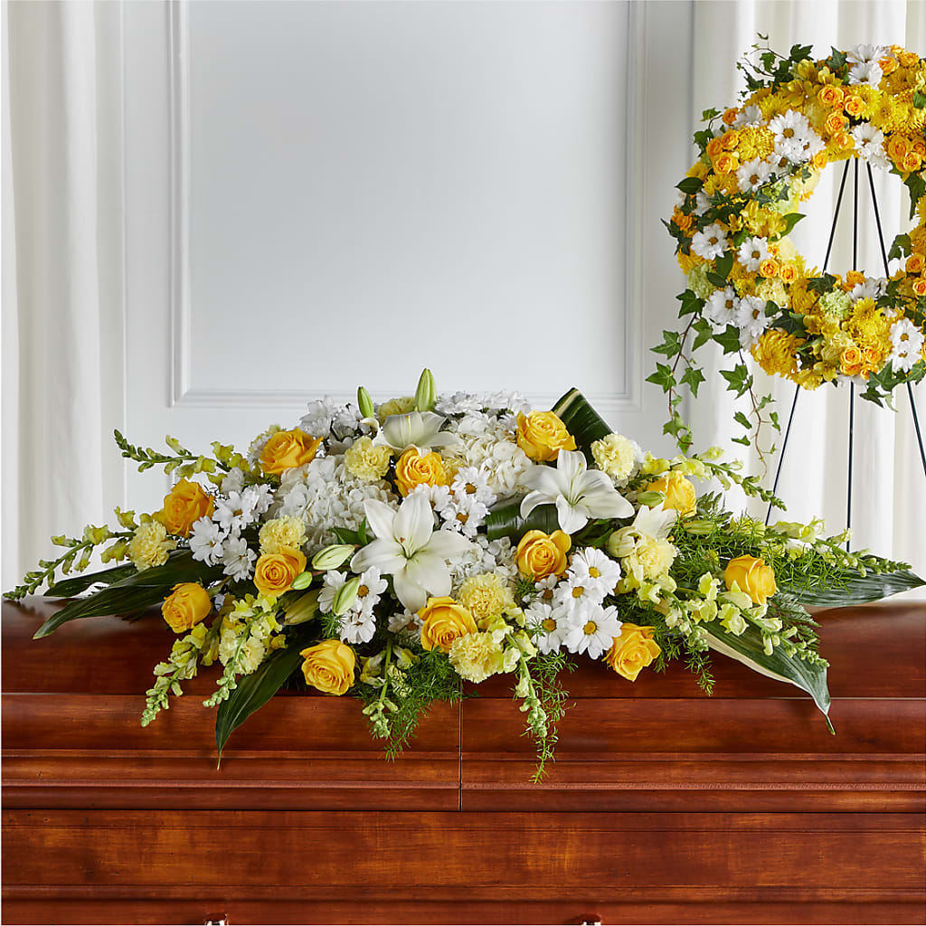 Golden Harmony Casket Spray – Accents By Jenny, Park Ridge IL