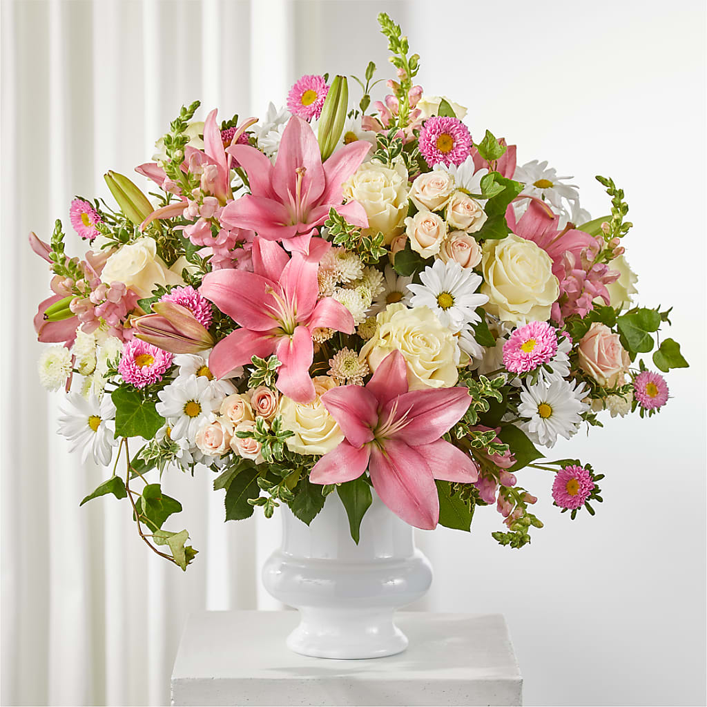 Empathetic Blooms Urn Arrangement – Accents By Jenny, Park Ridge IL