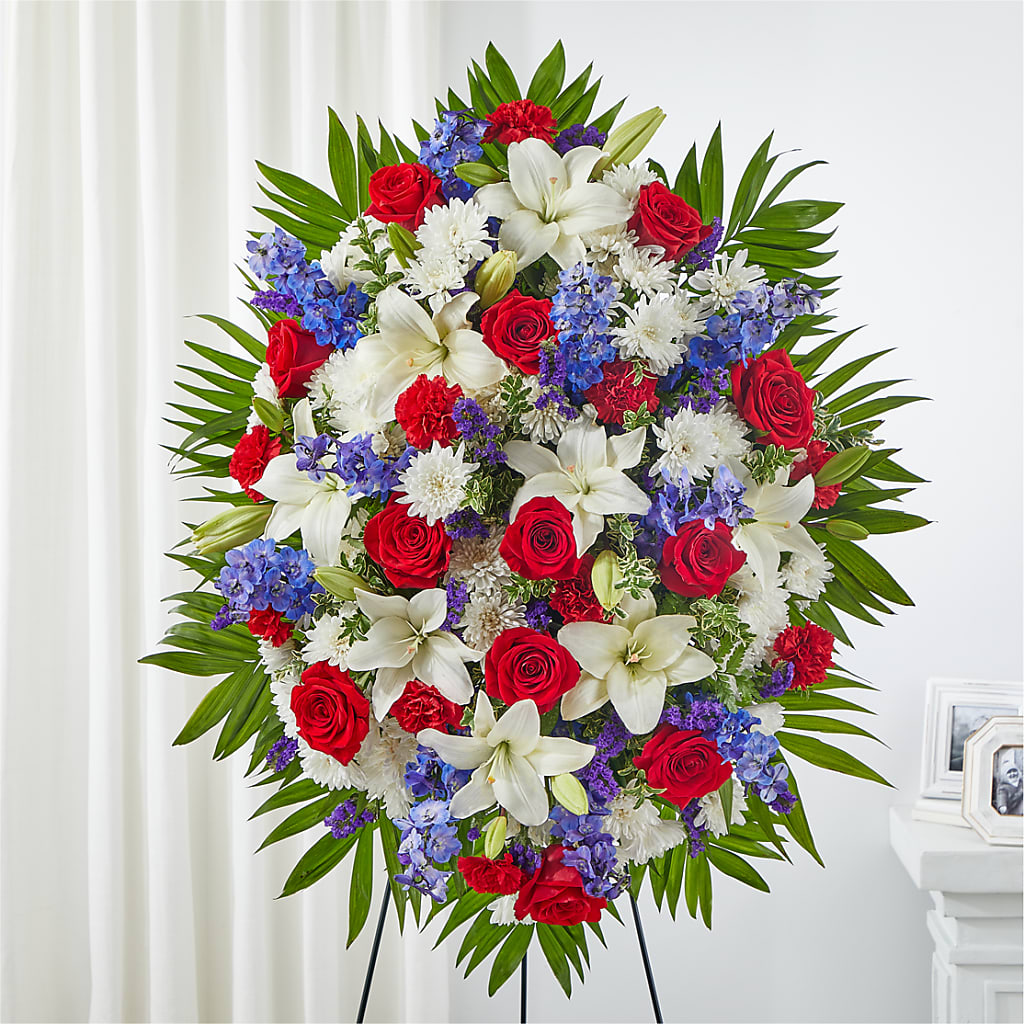 Cherished Service Standing Spray – Accents By Jenny, Park Ridge IL