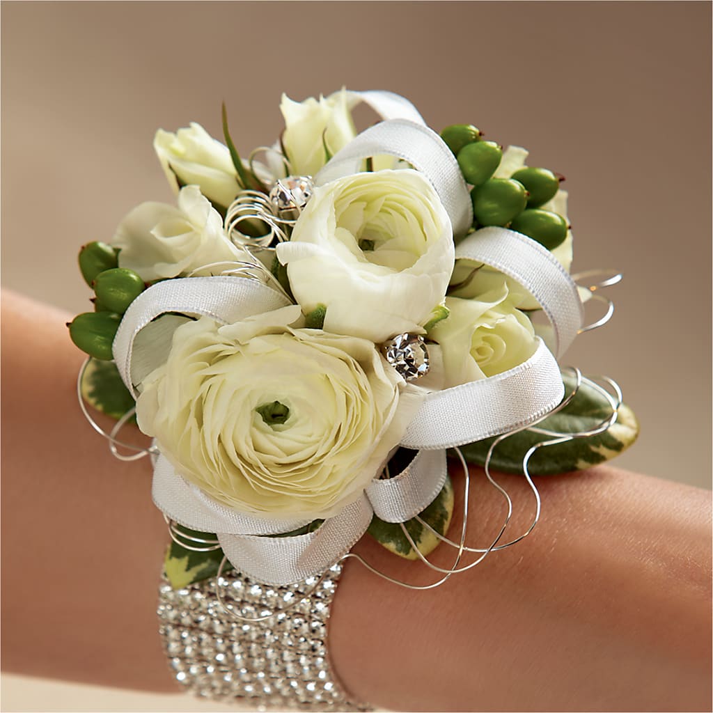 White Wedding Corsage – Accents By Jenny, Park Ridge IL