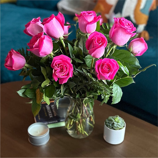 Long Stem Pink Rose Bouquet –  Accents By Jenny, Park Ridge IL