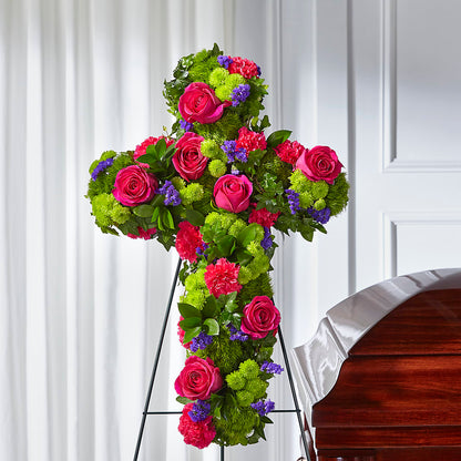Tribute Rose Floral Cross –  Accents By Jenny, Park Ridge IL