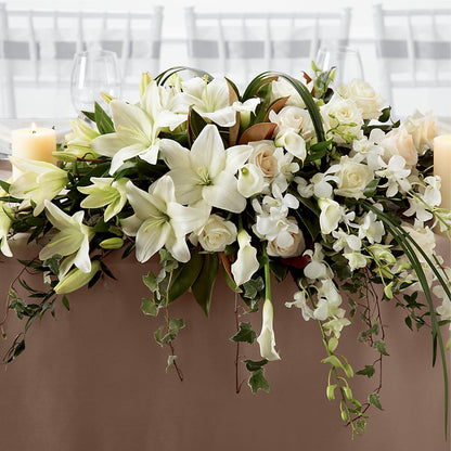 White Linen Arrangement –  Accents By Jenny, Park Ridge IL