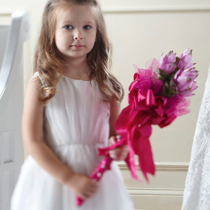 Sparkle Pink Flower Girl Bouquet –  Accents By Jenny, Park Ridge IL